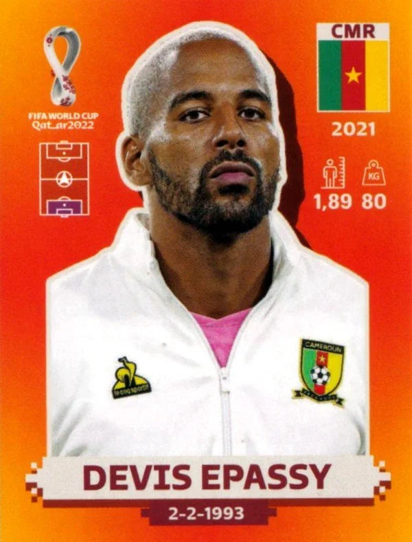 Panini FIFA World Cup Qatar 2022 Sticker CMR 3 Devis Epassy Orange