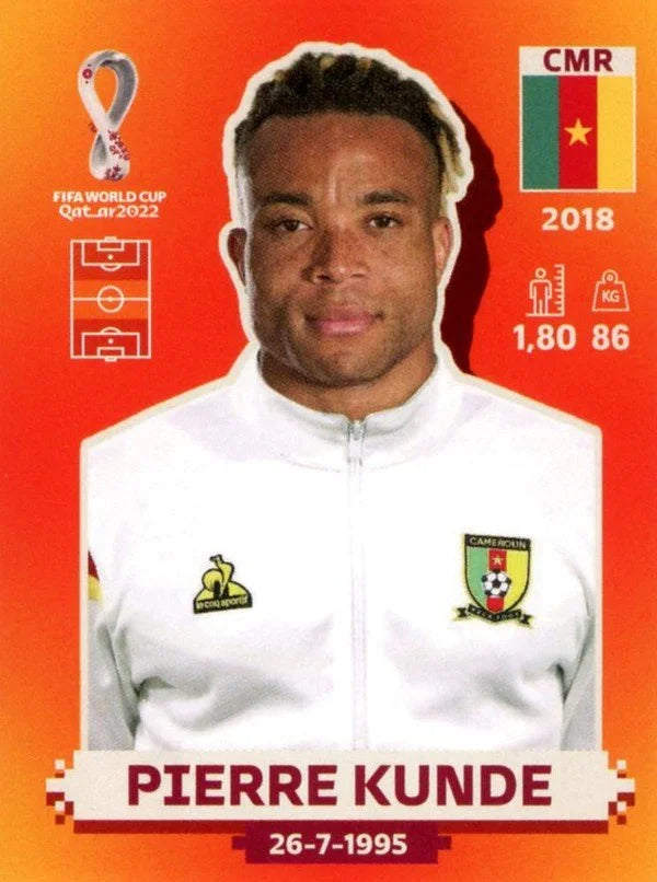 Panini FIFA World Cup Qatar 2022 Sticker CMR 11 Pierre Kunde Orange