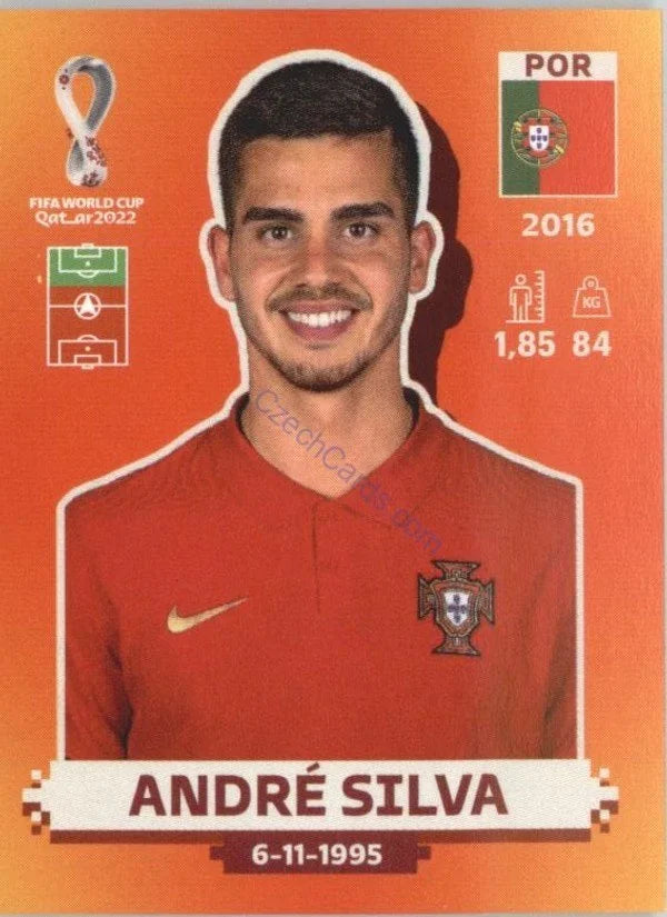 Panini FIFA World Cup Qatar 2022 Sticker POR 16 André Silva Orange