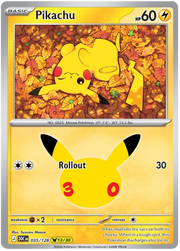 Pikachu 30th Celebration Pikachu Rare • 035/128 Holofoil