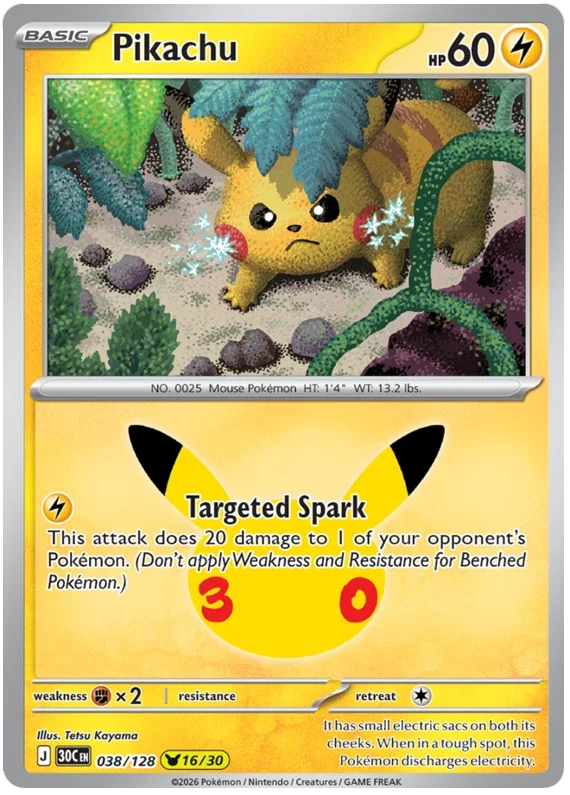 Pikachu 30th Celebration None • 038/128 Holofoil