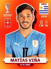 Panini FIFA World Cup Qatar 2022 Sticker URU 9 Matías Viña Orange