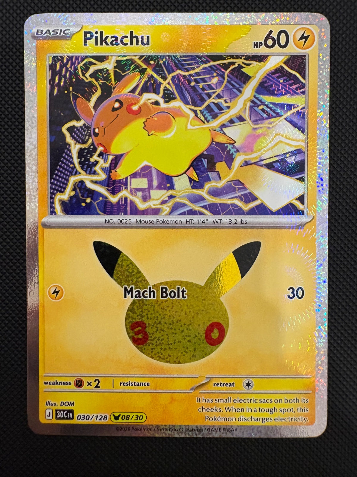 Pikachu 030/128 (30th Celebration)