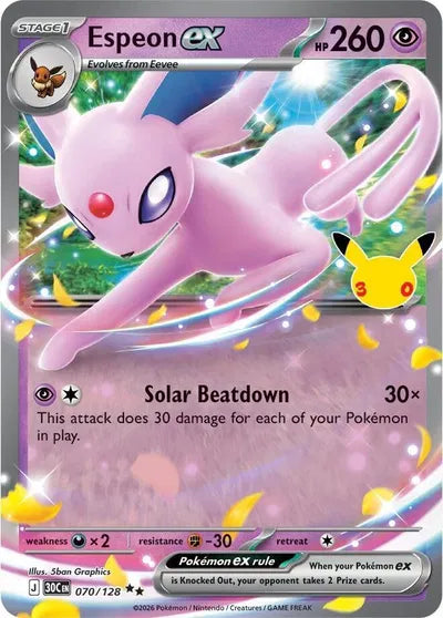 Espeon ex 30th Celebration Double Rare • 070/128 Holofoil
