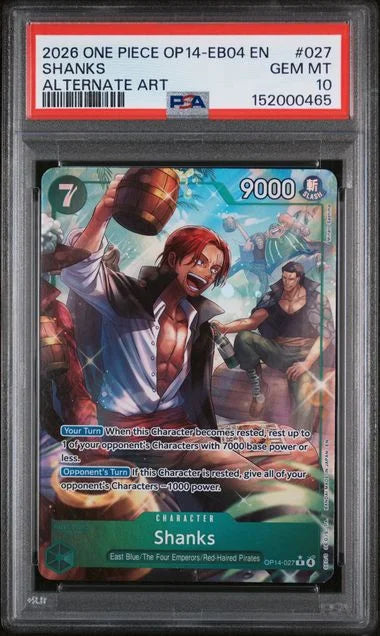 Shanks (Alternate Art) OP14-027 (The Azure Sea's Seven) — PSA 10