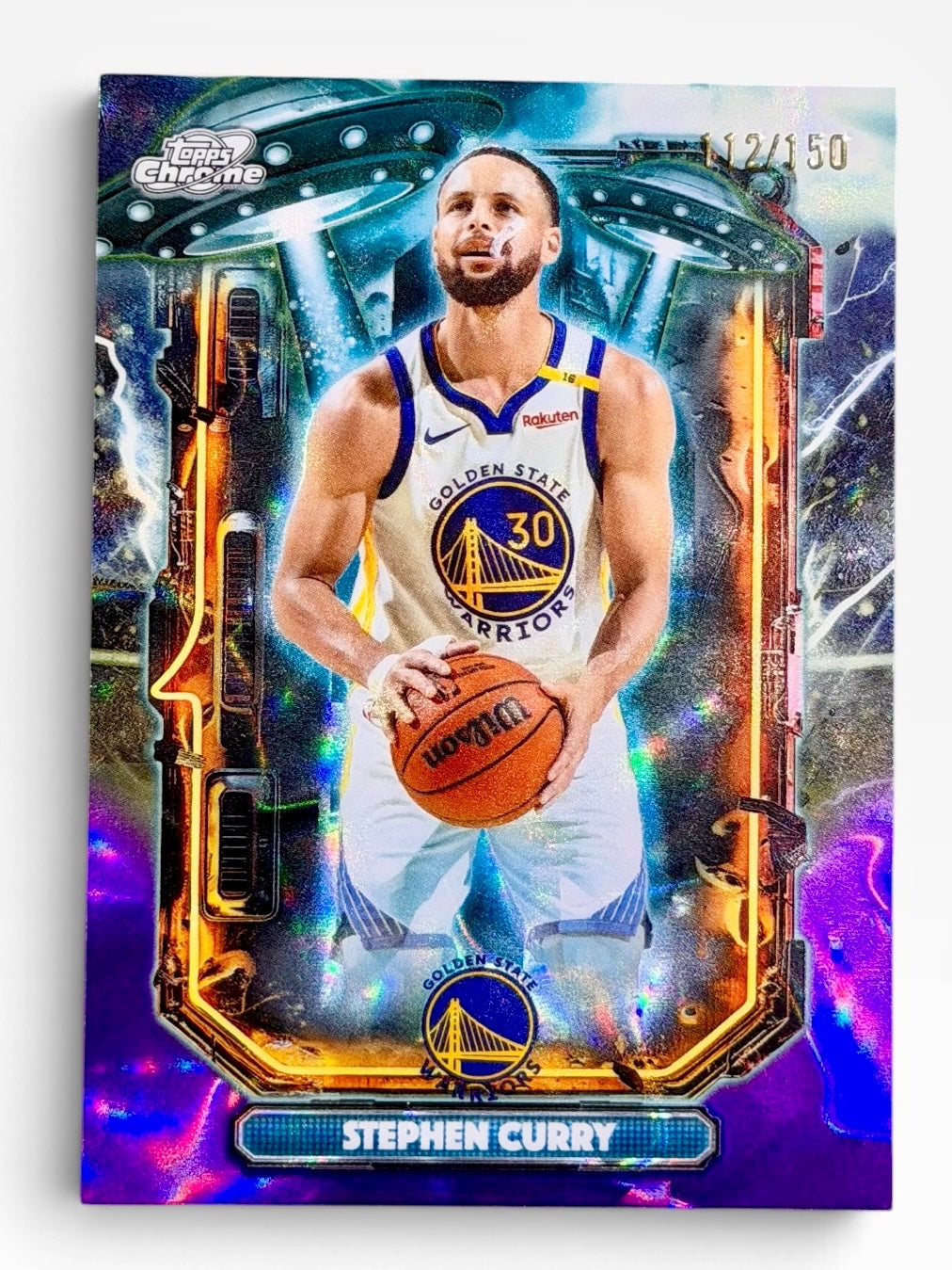2025-26 Topps Chrome Cosmic Stephen Curry Extra Terrestrial Talent Purple Nebula /150