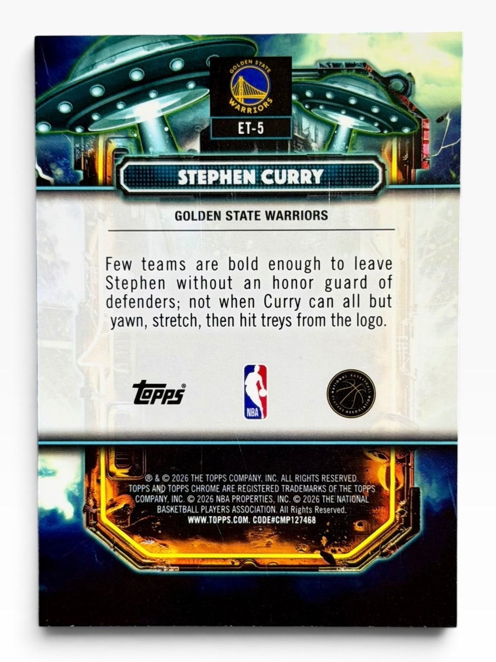 2025-26 Topps Chrome Cosmic Stephen Curry Extra Terrestrial Talent Purple Nebula /150