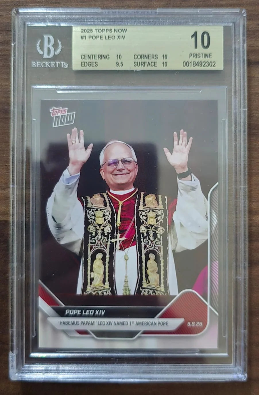 2025 Topps Now #1 Pope Leo XIV Beckett BGS 10