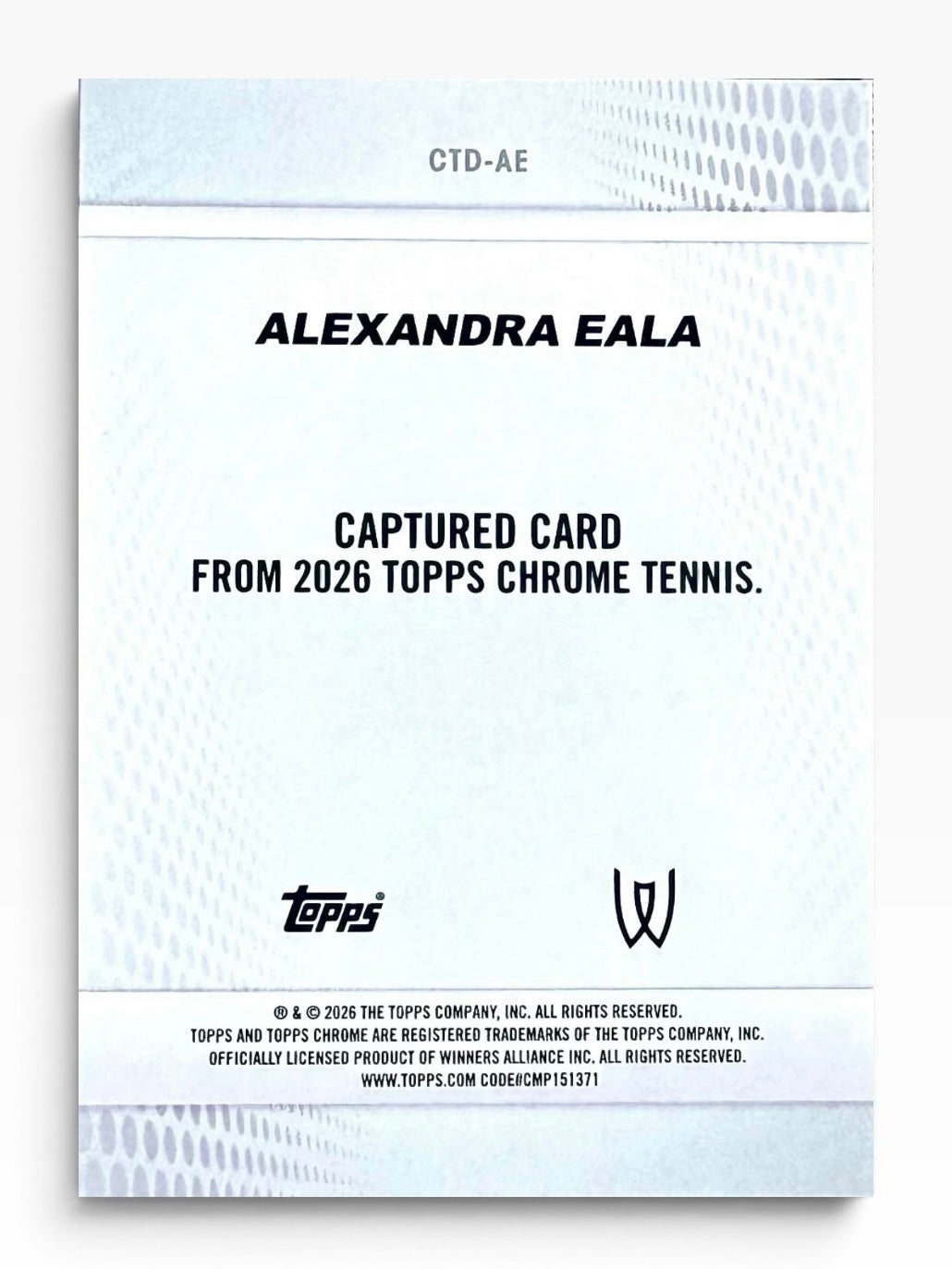 2026 Topps Chrome Tennis Alexandra Eala Captured Refractor