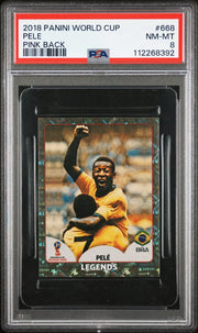 2018 Panini World Cup #668 Pelé Legends, Pink Back parallel PSA 8
