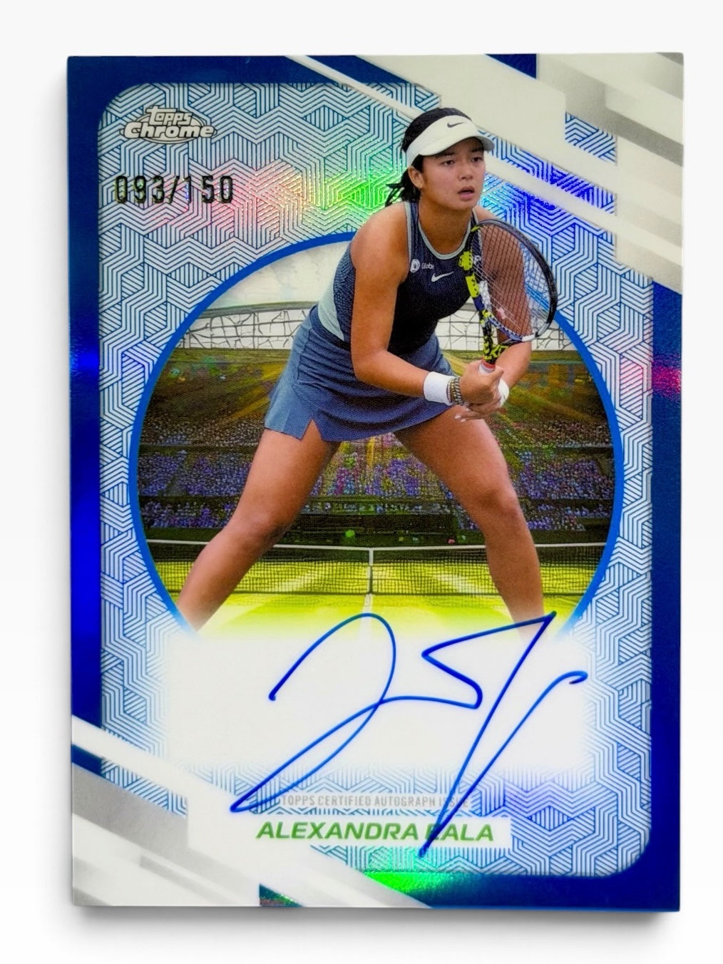 2026 Topps Chrome Tennis Alexandra Eala On-Card Auto Blue Refractor /150