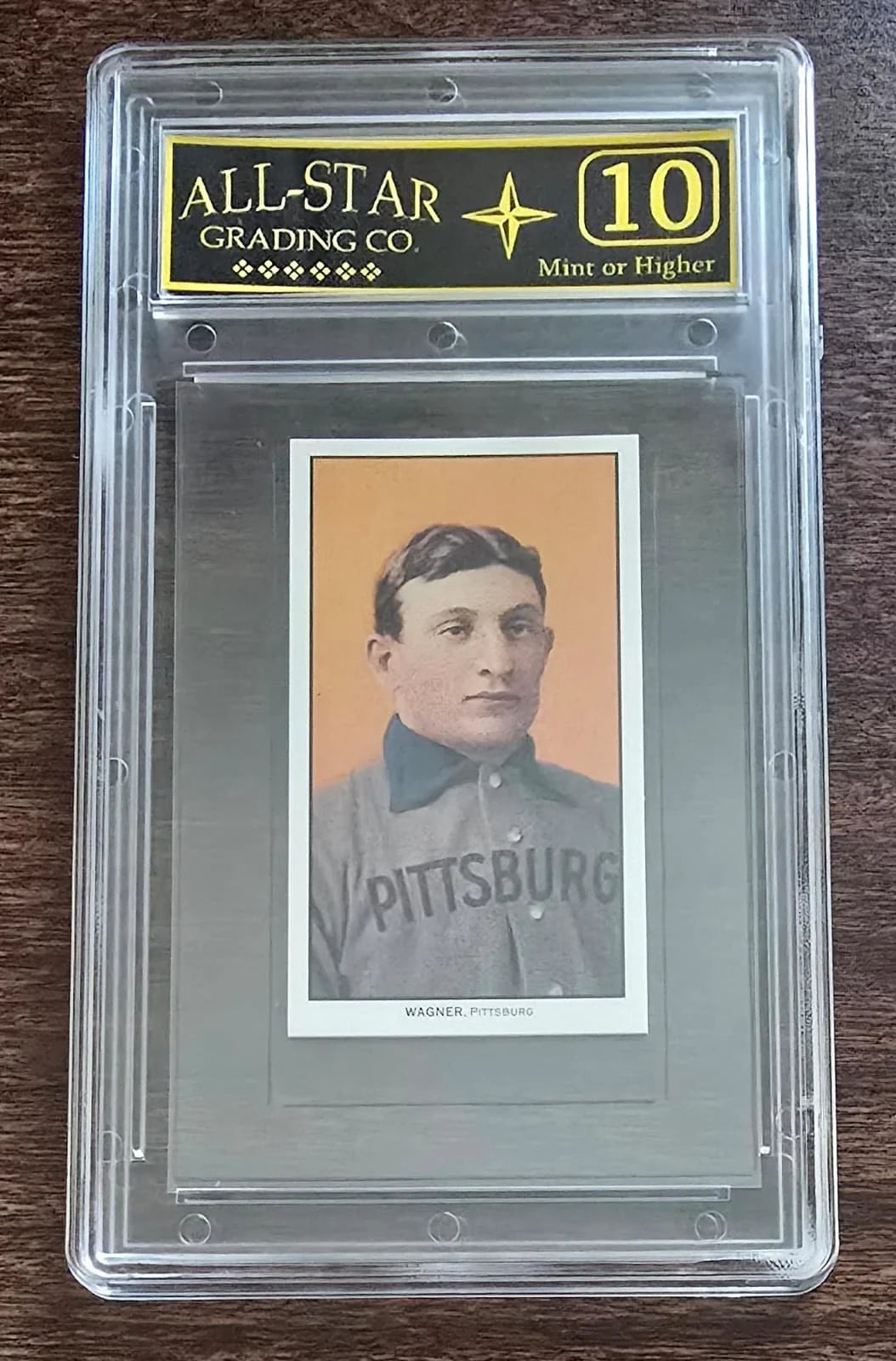 Honus Wagner, Pittsburgh - Piedmont “150 Subjects” baseball card reprint Graded 10