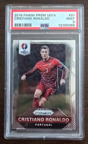 2016 Panini Prizm UEFA Euro #97 Cristiano Ronaldo, Portugal PSA 9