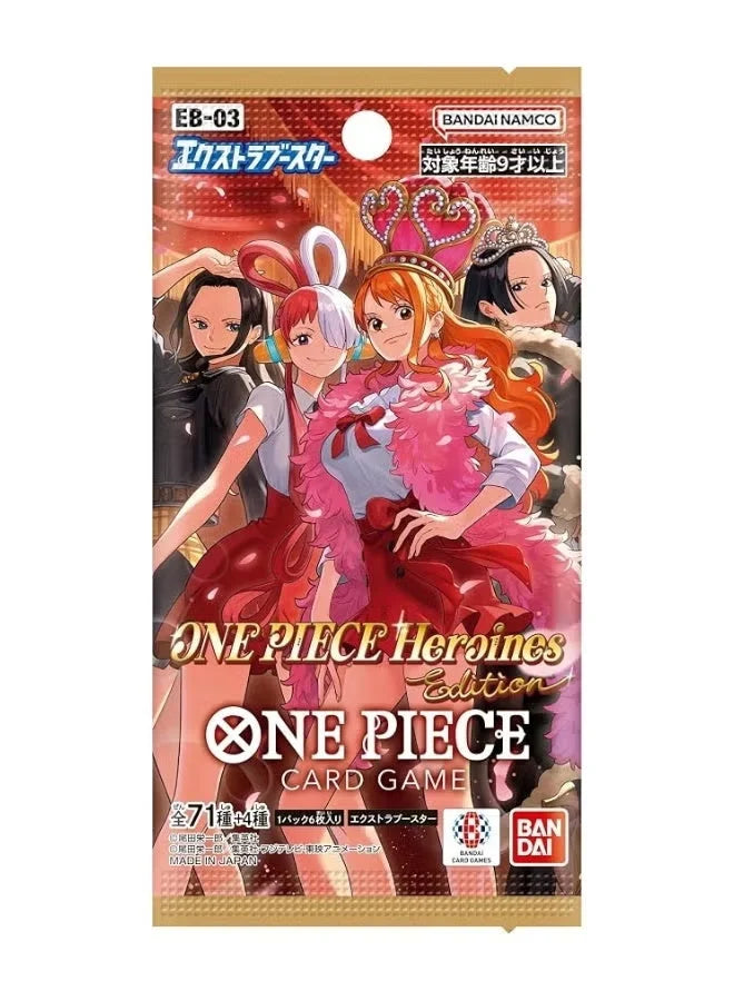 One Piece Card Game EB03 1Pack Heroines Edition Extra Booster Box – Japanese Version, 6 Cards per Pack