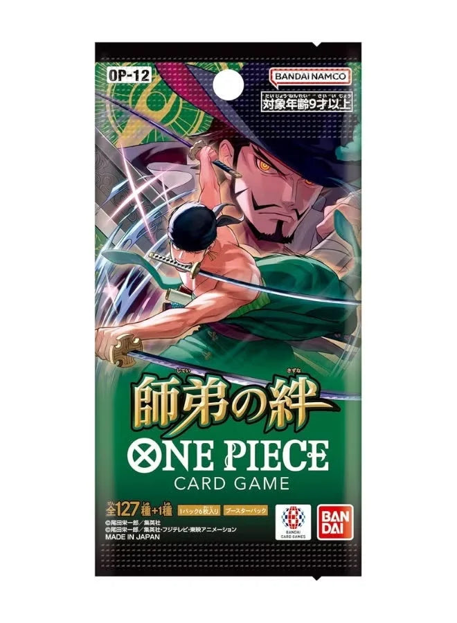 One Piece Card Game OP12 1Pack Master & Student Bonds Booster Pack – Japanese Version (6 Cards per Pack)
