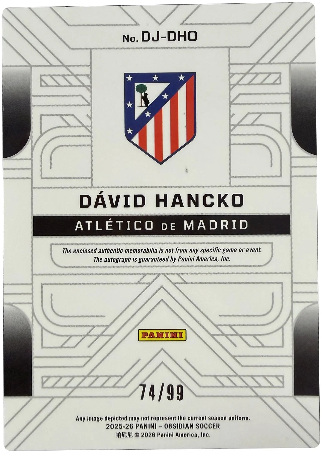 Dávid Hancko RC Dual Jersey Auto 74/99 – Obsidian 25/26