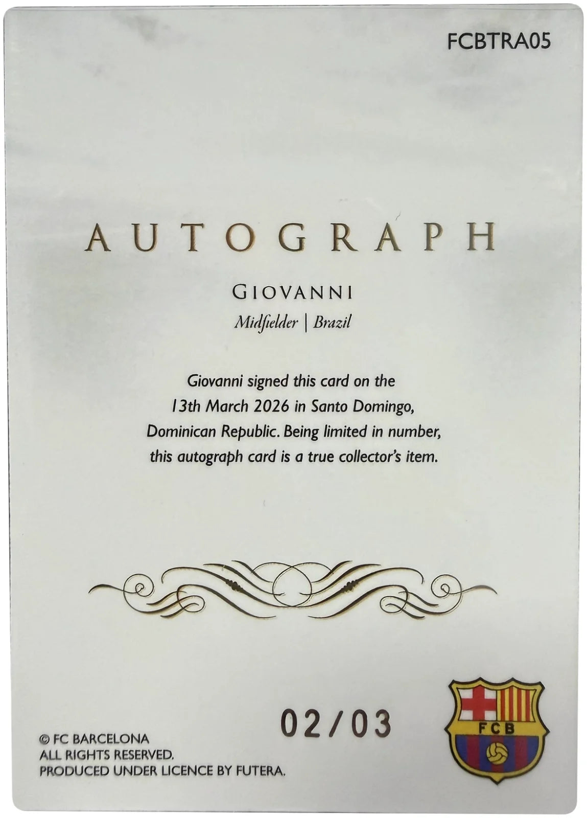 Giovanni On-Card Auto 02/03 – Futera Barcelona 25/26