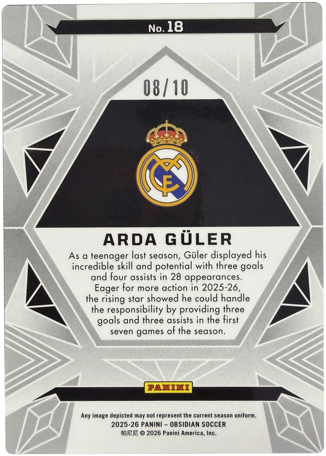 Arda Güler #18 Red Flood 08/10 – Obsidian 25/26