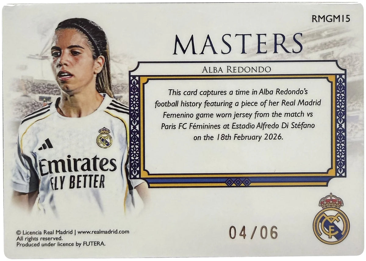 Alba Redondo Masters Gold Frame Match-Worn Relic 04/06 – Futera Real Madrid 25/26