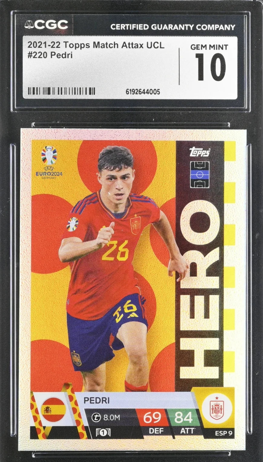 *Limited* Pedri, 220, ESP9, Topps, Match Attax UCL, CGC 10