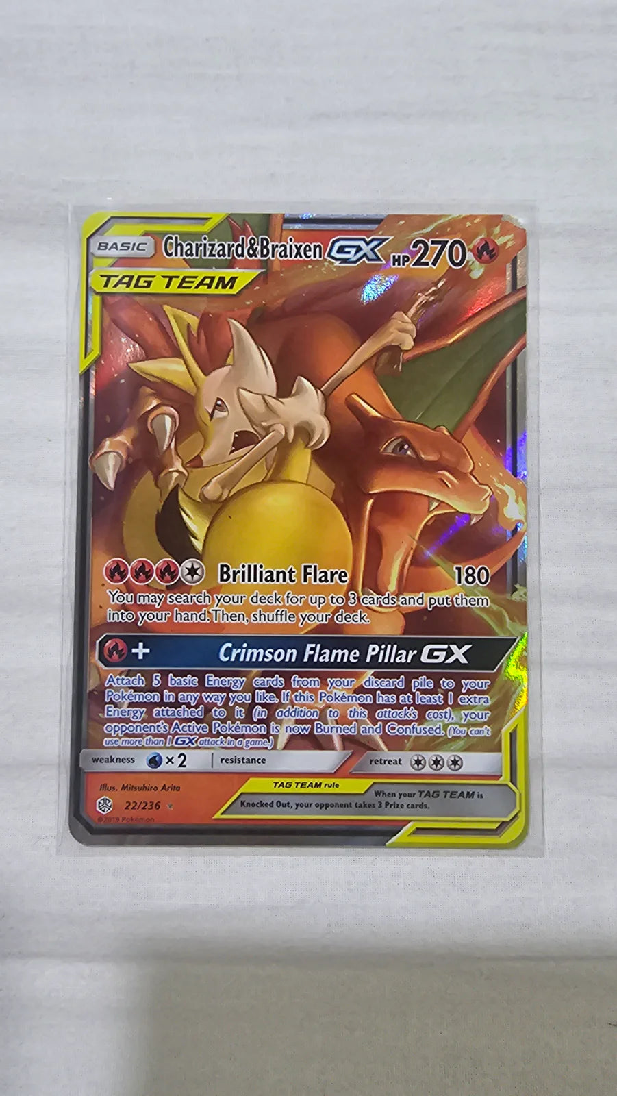 Charizard & Braixen GX 22/236 (Cosmic Eclipse)