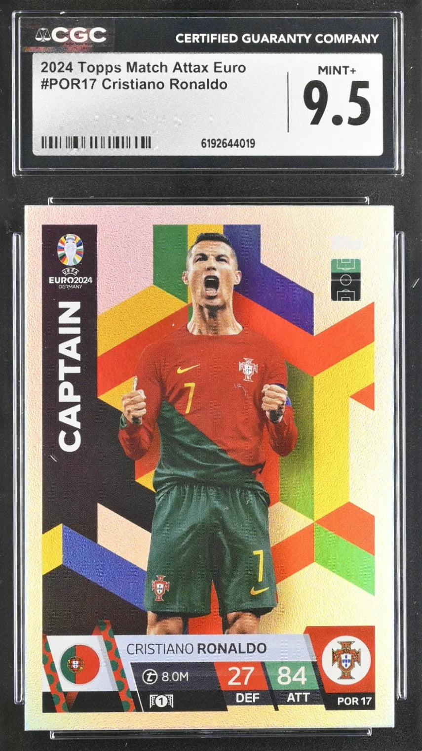 *Limited* Cristiano Ronaldo, POR17, Topps, Match Attax Euro, CGC 9.5