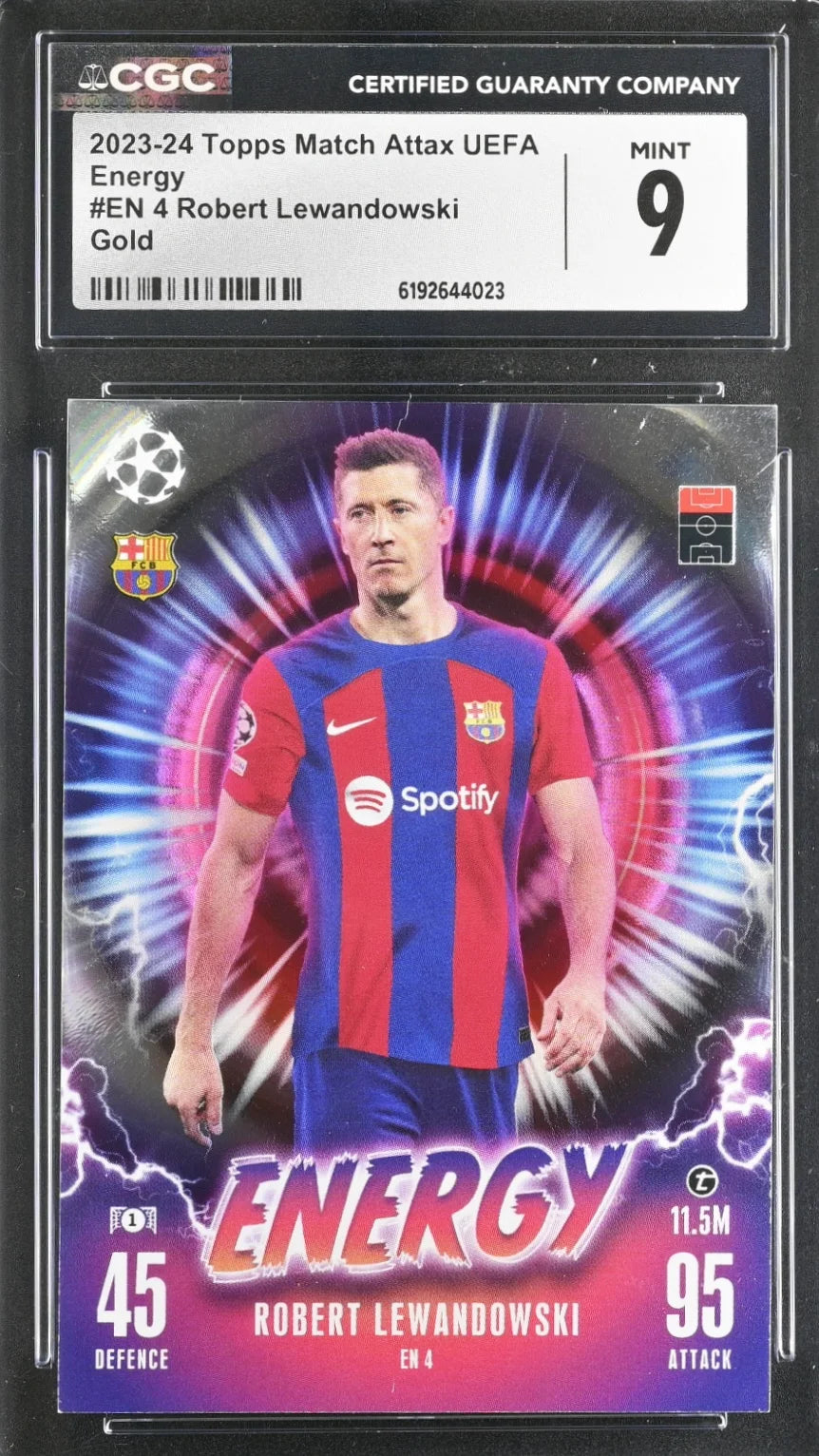 *Limited* Robert Lewandowski, EN 4, Topps, Match Attax UEFA Energy, CGC 9