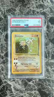 Hitmonlee 7 · 1st Edition Holofoil (Fossil) — PSA 7