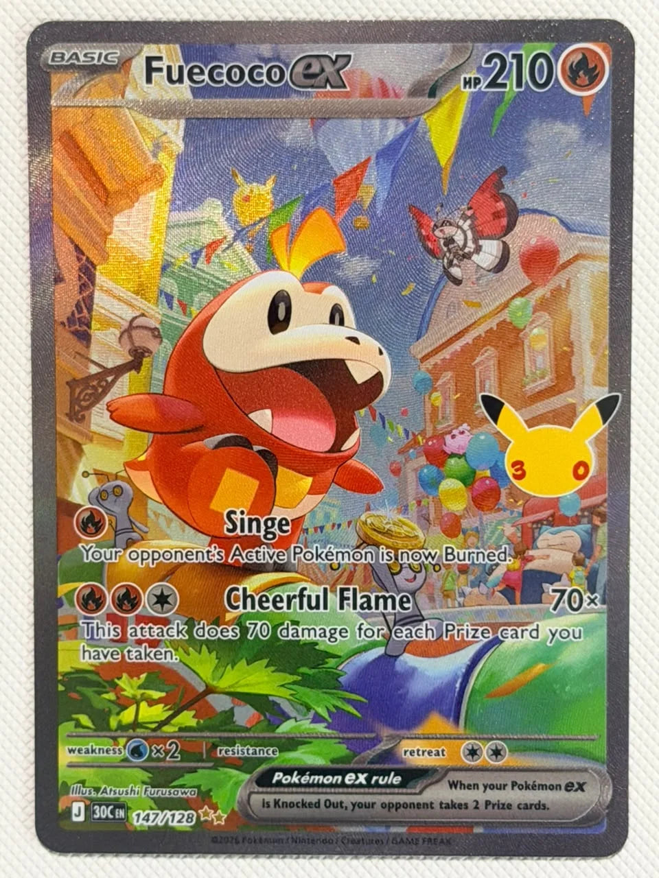 Fuecoco ex 30th Celebration Special Illustration Rare • 147/128 Holofoil