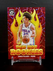 JARED McCAIN (RC #/79) #12 - 2024-25 Panini Donruss Optic, Red Hot Rookies Pink Velocity Prizm /79