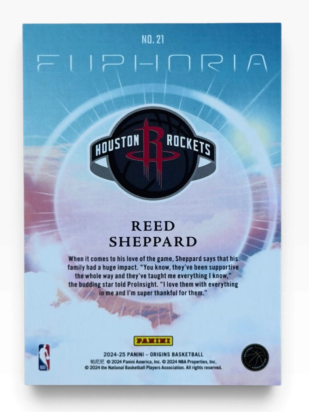 2024-25 Panini Origins Reed Sheppard Euphoria