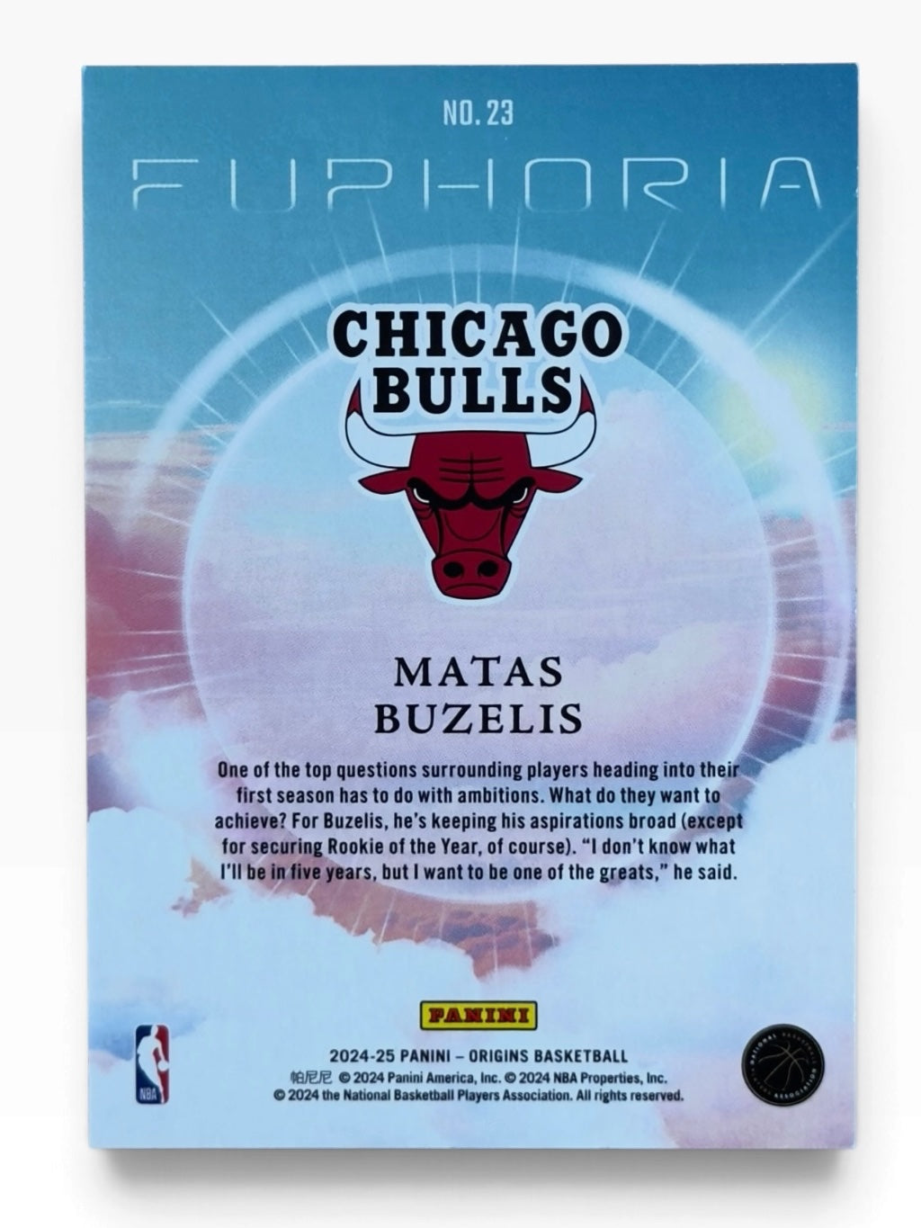 2024-25 Panini Origins Matas Buzelis Euphoria