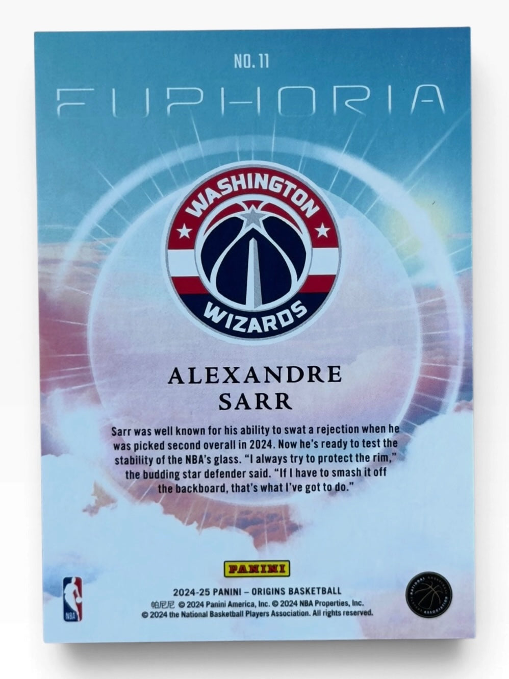2024-25 Panini Origins Alexandre Sarr Euphoria