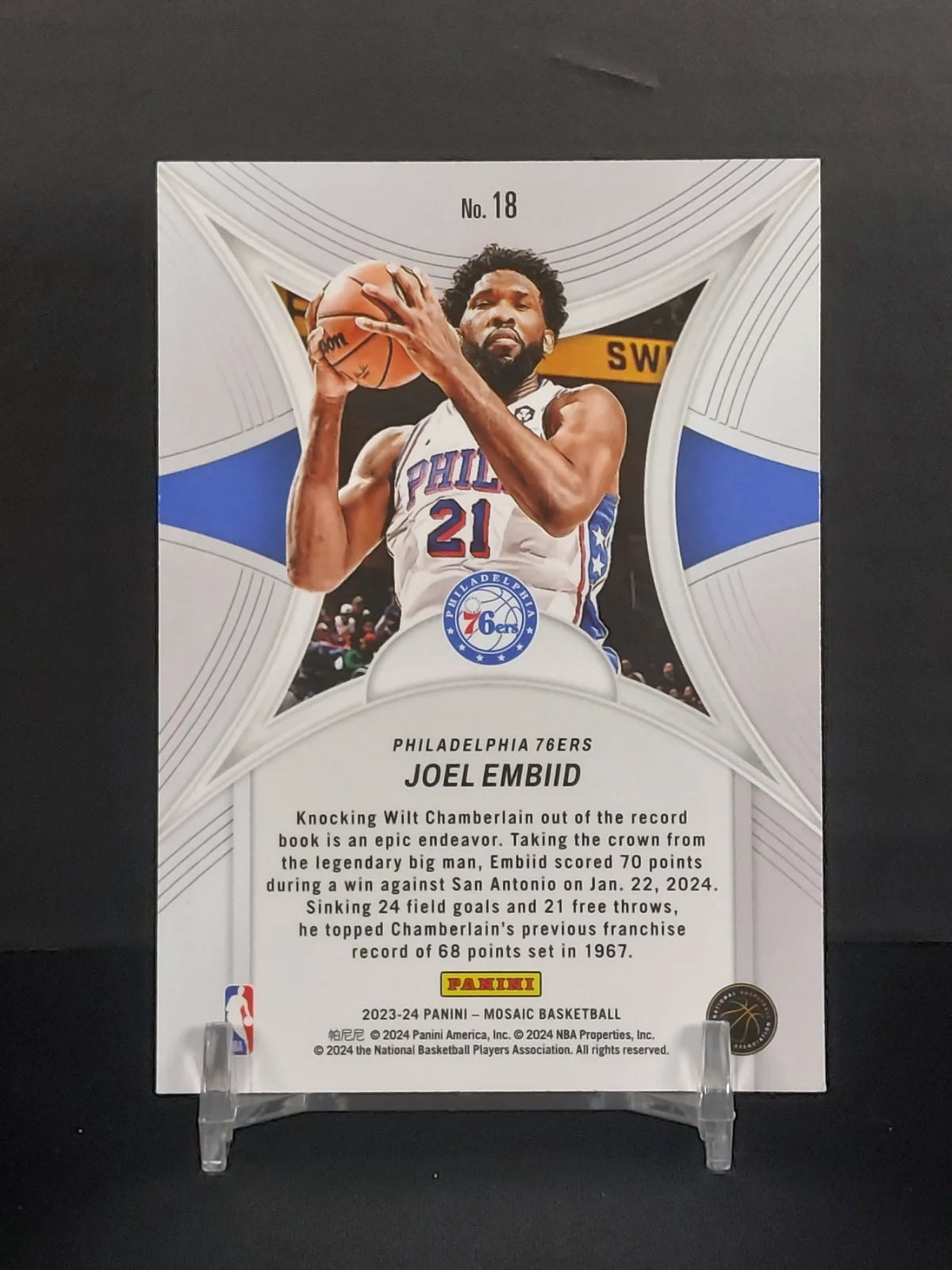 JOEL EMBIID #18 - 2023-24 Panini Mosaic, Epic Performers