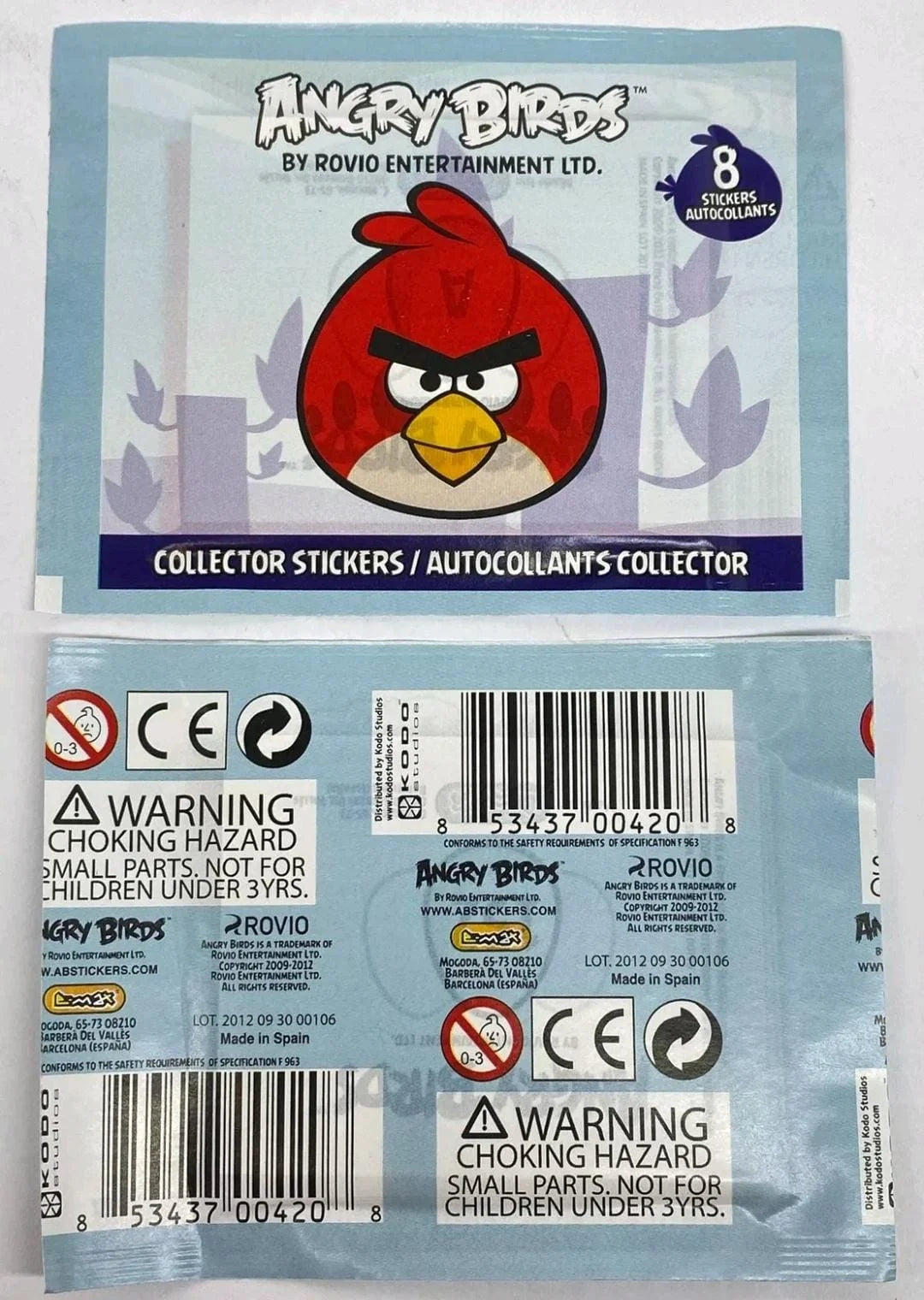2012 Official Angry Birds Sticker Collection - Contains 50 packs, with 8 stickers per pack - a total of 400  stickers