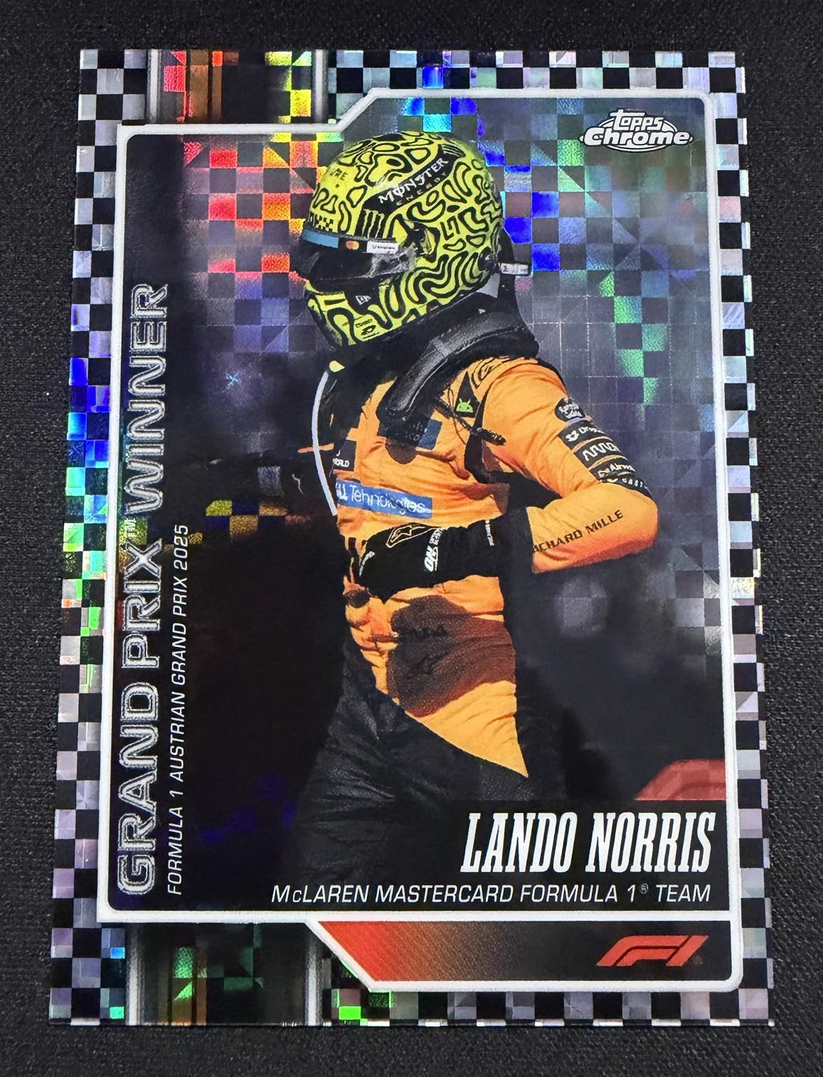 Lando Norris #121 Grand Prix Winner Checker Flag Refractor – Topps Chrome F1 2026