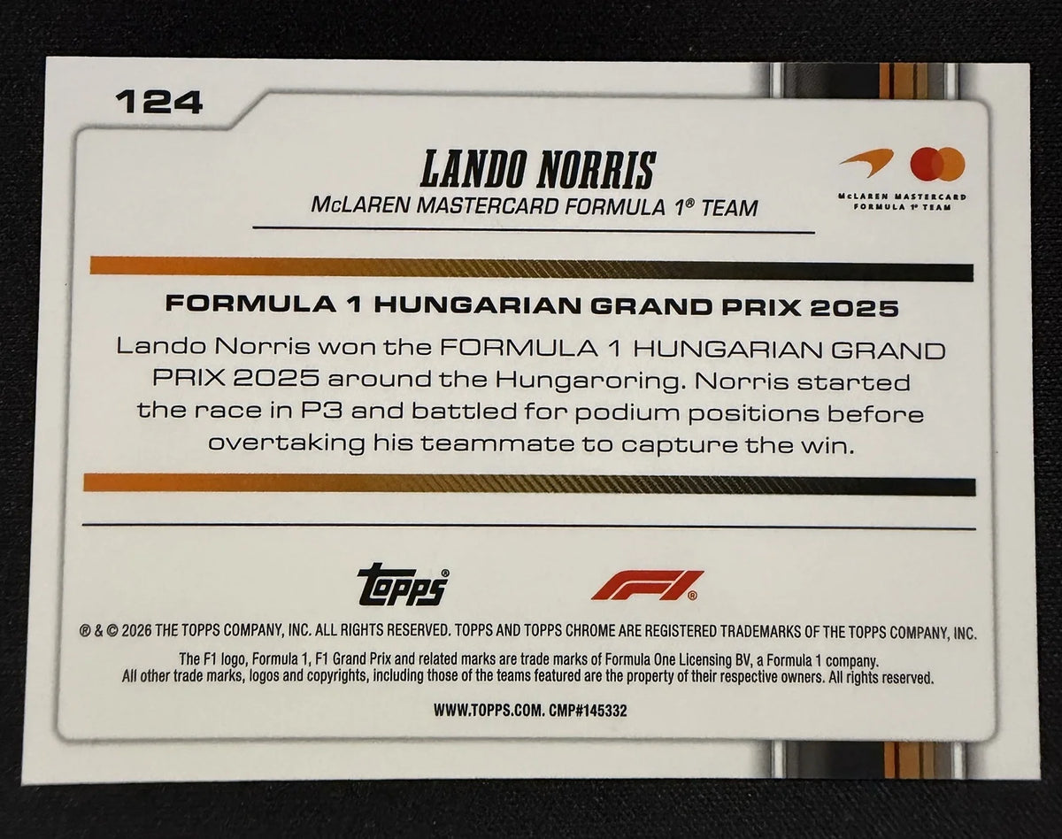 Lando Norris #124 Grand Prix Winner – Topps Chrome F1 2026