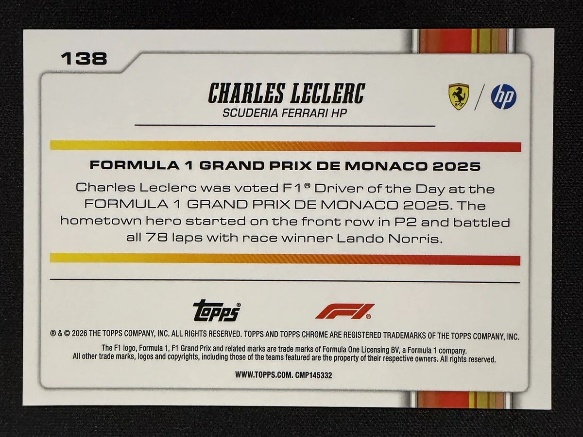 Charles Leclerc #138 Grand Prix Driver of the Day – Topps Chrome F1 2026