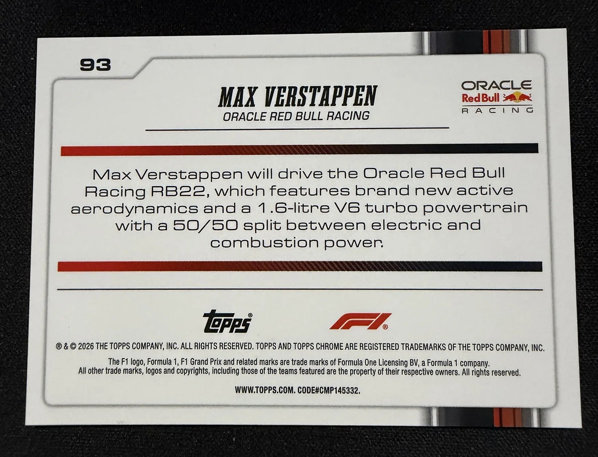 Max Verstappen #93 – Topps Chrome F1 2026