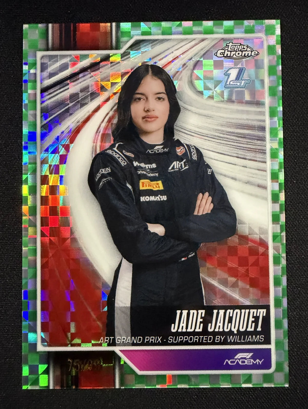 Jade Jacquet #85 1st Green Refractor 75/99 – Topps Chrome F1 2026