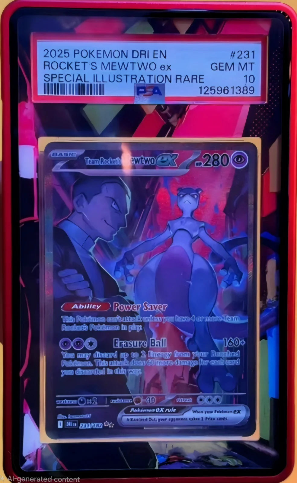 Team Rocket's Mewtwo ex 231/182 (Destined Rivals) — PSA 10