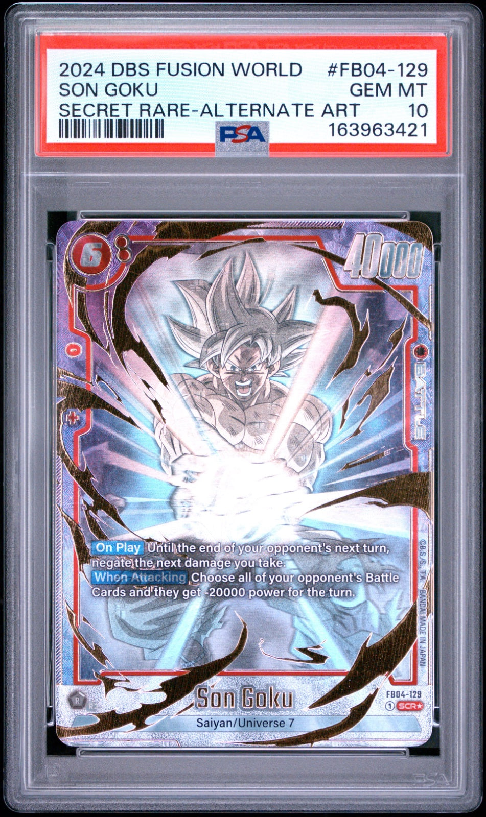 Son Goku - FB04-129 (Alternate Art) (Ultra Limit) — PSA 10