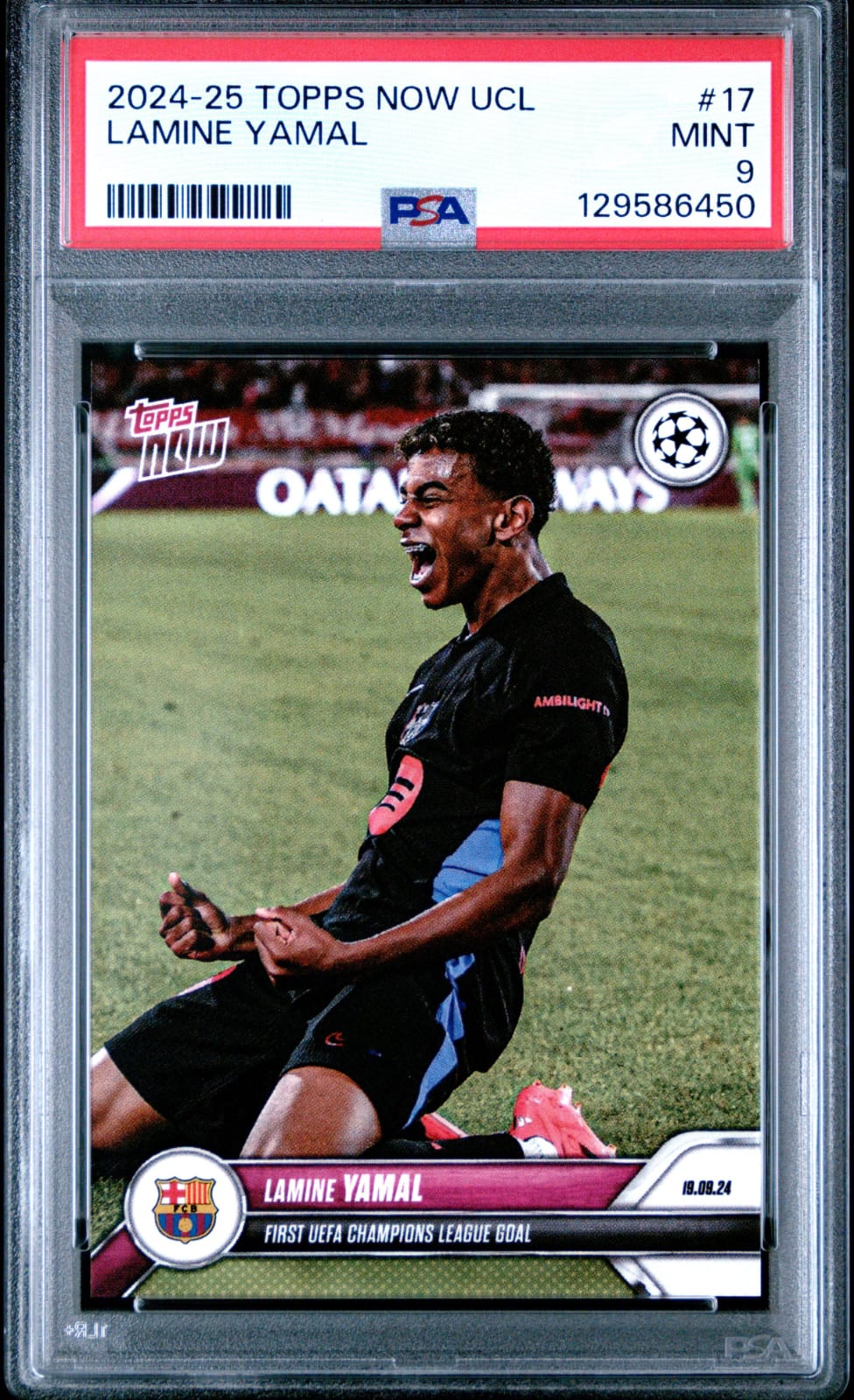 2024-25 Topps Now UEFA Champions League Lamine Yamal #17 PSA 9