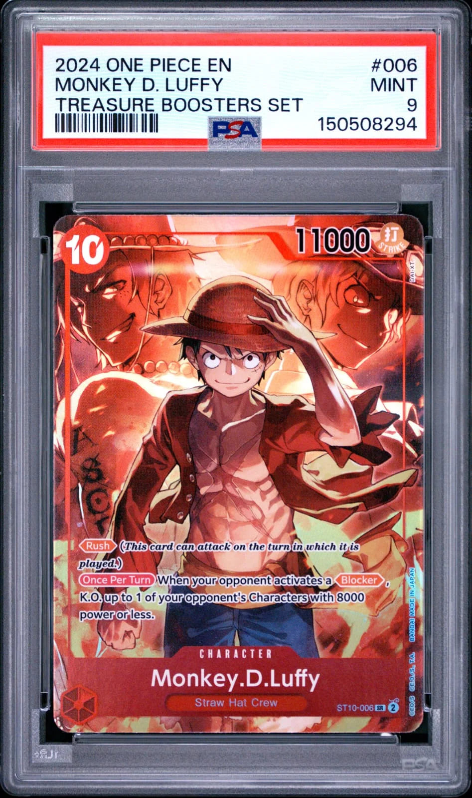 2024 One Piece English Treasure Booster Set #006 Monkey D. Luffy PSA 9