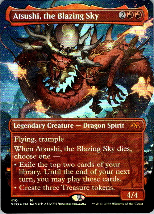 Atsushi, the Blazing Sky (Borderless) 410 · Foil (Kamigawa: Neon Dynasty)