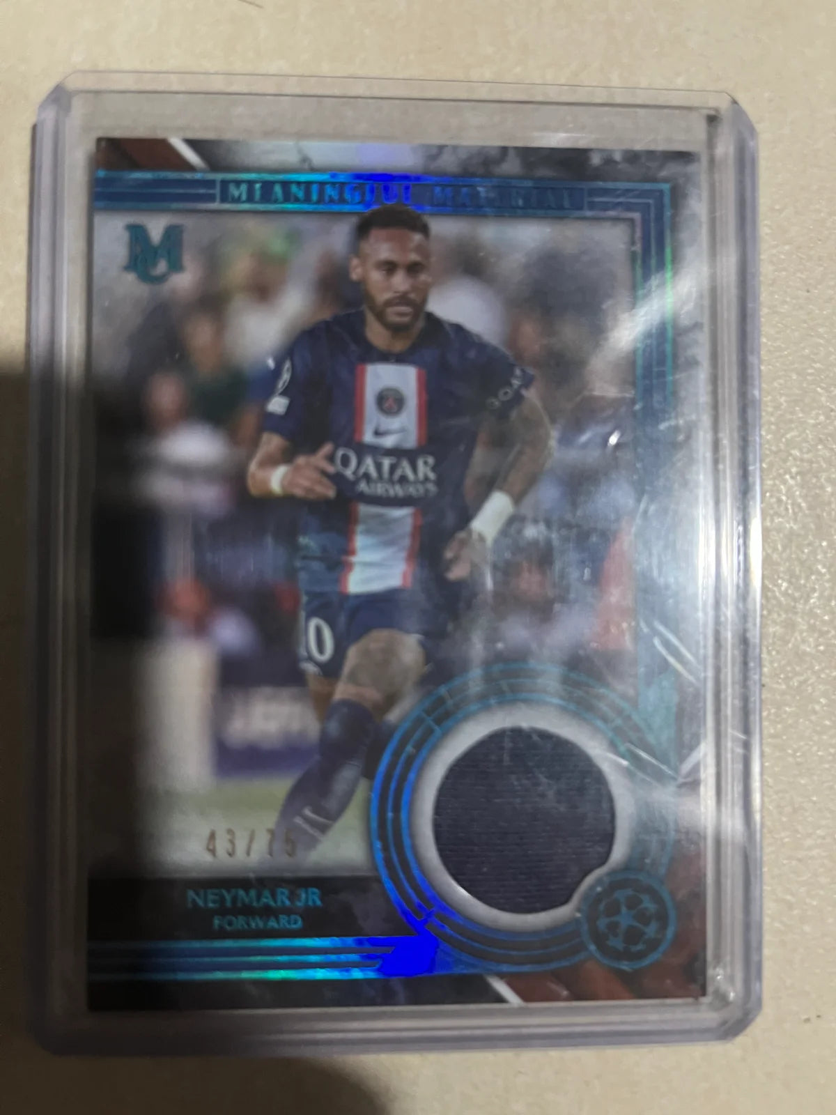 2022-23 Topps Museum Neymar Jr Meaningful Material Relic /75 MMR-NJ PSG