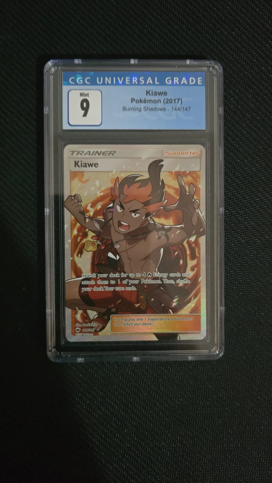 Kiawe (Full Art) 144/147 (Burning Shadows) — CGC 8.5