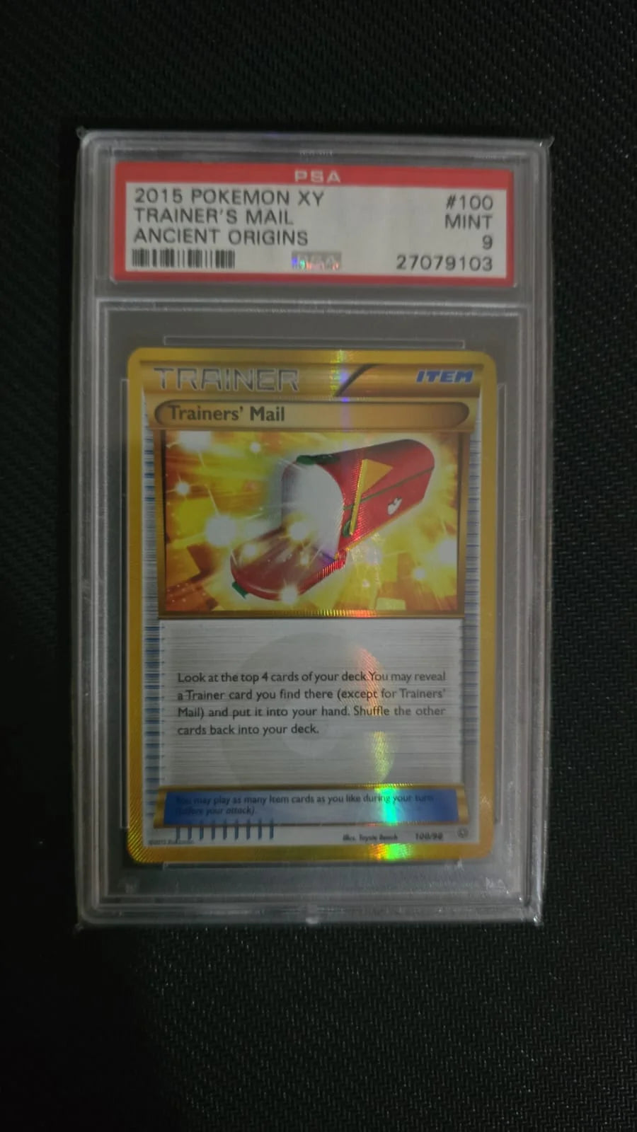 Trainers' Mail 100 (Ancient Origins) — PSA 9