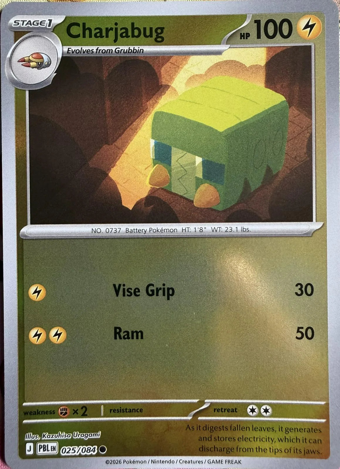 Charjabug 025/084 · Reverse Holofoil (Pitch Black)
