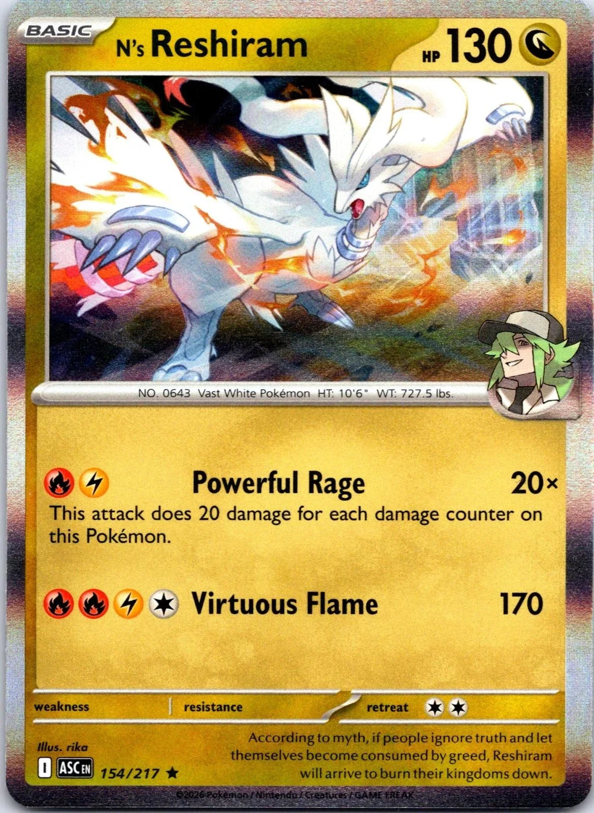 N's Reshiram 154/217 (Ascended Heroes)